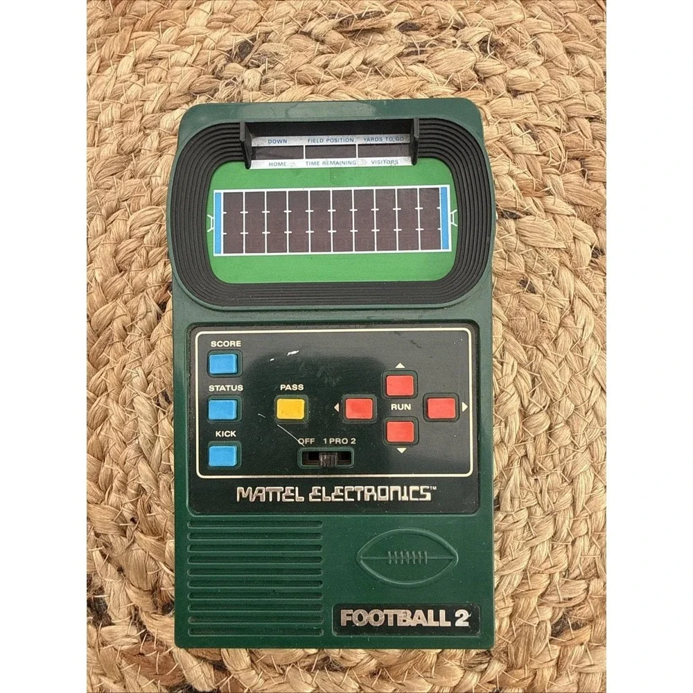 Vintage Mattel Electronics Football 2 Game With Sound Green Tested Works 1978